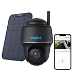 Reolink Caméra Surveillance 4MP 2.4-5 GHz WiFi Batterie Série Argus PTCam ProHD,Pan-Tilt,Vision Nocturne,Détection Humaine,+SP,Noir