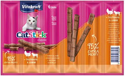 Vitakraft Cat-Stick mini - Friandise pour Chat à la Dinde et à l'Agneau - 1 x 6 sticks