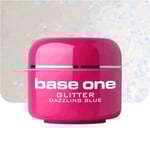 Base one - Glitter - Dazzling blue 5g UV-gel Blå