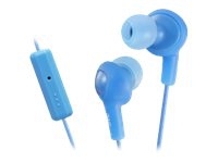 JVC HA-FR6 Gumy PLUS - Hörlurar med mikrofon - inuti örat - kabelansluten - 3,5 mm kontakt - ljudisolerande - Peppermint Blue
