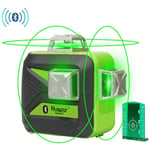 Huepar - Niveau Laser Vert avec Bluetooth 3x360, Auto-nivellement Commutable Trois Lignes Laser à 360°, Laser Level avec Fonction de Connexion
