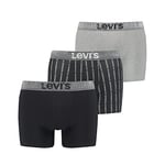 Levi's Men's Stripes Logo Boxer Briefs Giftbox Shorts, Schwarz/grau, S