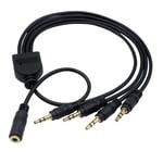 3.5mm 3 Pole 4 Way Splitter Headphone Cable 1 in 4 out, 1/8 inch 1 Female to 4 Male Audio Sharing Cable KANGPING， for Headphones, Mobile Phones, Computers(1.6 feet)