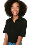 Trendyol Woman Regular fit Basic Polo Neck Knit T-Shirt Black