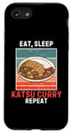 Coque pour iPhone SE (2020) / 7 / 8 Retro Eat, Sleep Katsu Curry Repeat Vintage