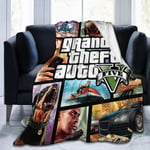 Sofa Bed Blankets Throw,Gta-V-Grand-Theft-Auto-5 Flannel Throw Blanket Ultra Soft Micro Fleece Quilt Throw Living Room/Bedroom/Sofa Couch Warm Travel Super Fluffy Warm Solid All Season 80"X60 In