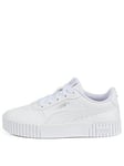 Puma Kids Girls Carina 2.0 Trainers - White, White, Size 10.5 Younger