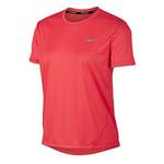 Nike W NK Miler Top SS T-Shirt Femme, Ember Glow/Reflective Silv, FR : M (Taille Fabricant : M)