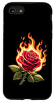 Coque pour iPhone SE (2020) / 7 / 8 Rose avec fleur de feu Love Passion Hot Beautiful Flower