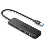Ugreen HUB 4 Portar USB-A 3.0 Med 1m USB-A Kabel - Svart