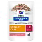 Hill's PD Feline c/d Urinary Stress Våtfoder Påse 85g Lax 12 x