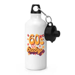 60s Baby Sports Water Bottle Born 1960 Birthday Brother Sister Retro Best Friend