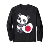Japan Heart with Panda Japanese Flag Roots Japan Souvenir Long Sleeve T-Shirt