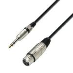 Adam Hall Cables 3 STAR BFV 0600 - Câble Micro XLR femelle vers Jack 6,35 mm TRS stéréo 6 m