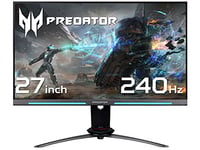 Acer Predator XB273UGXbmiipruzx 27 Inch Quad HD Gaming Monitor (IPS Panel, G-SYNC Compatible, 270Hz (OC), 1ms, HDR 400, Quantum Dot, Height Adjustable , DP, HDMI, USB Hub, Black/Grey)