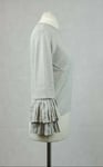 River Island Grey High Neck Pleated Sleeve Knitted Top Size 6 UK CR097 DD 03