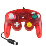 Manette pour Gamecube Filaire VORMOR NGC Contrôleur Compatible avec Gamecube Nintendo Wii - Transparent Rouge