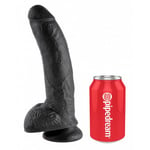 King Cock 23cm with Balls - Black