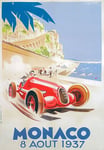 AV37 Vintage 1937 Monaco GP Grand Prix Classic Motor Racing Poster Re-Print - A2+ (610 x 432mm) 24" x 17"