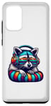 Galaxy S20+ Colorful raccoon with headphones vintage colorful raccoon Case
