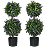 Set of 2 Decorative Artificial Plants with Lavender Flower