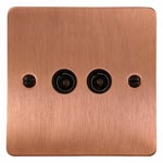 G&H FRG36B Flat Plate Rose Gold 2 Gang TV Coax Socket Point