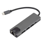 Serious Lamp Hub USB C 5 en 1, Adaptateur de Type C vers HDMI USB 3.0 PD USB C Gigabit RJ45 pour Macbook, Répartiteur D'adaptateur de Charge PD pour PC