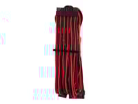 Corsair Premium Individually Sleeved (Type 4, Generation 4) - Strömkabel - 24-Pin Atx (Hona) Till 24-Stifts Atx (20+4) (Hona) - Svart, Röd