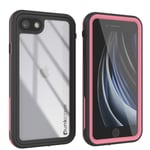 PunkCase SE 2020 Waterproof Case [Rapture Series] Protective IP68 Certified Full Body Cover W/Built In Screen Protector [Clear Back] For Apple iPhone SE (2020) (4.7") (Pink)