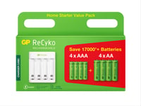 GP ReCyko Home Starter Kit, Lader (8h-USB) inkl. 4xAAA + 4xAA