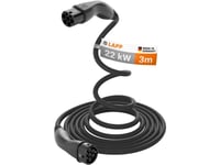 Självupprullande Laddkabel Typ 2, Upp Till 22 Kw, M, Svart