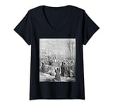 Womens Entry of Jesus into Jerusalem Gustave Dore Biblical Art V-Neck T-Shirt
