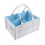 Baby Diaper Caddy Organizer Nappy Storage Bag Light Grey&sky Blue