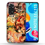 Cokitec Coque pour Xiaomi Redmi Note 11/11S Manga One Piece Nakama Multicolore