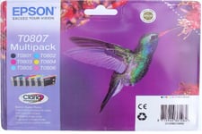 Genuine Original Epson  T0807 6-colour  Ink Cartridges Hummingbird Multipack