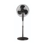 Rotel 1759250 Ventilateur sur pied, oscillant, ventilateur silencieux, Plastique, Métal, Noir, 45 x 130 x 30 cm