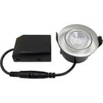 Nordtronic Low Profile Flexible downlight, Ø5,5 cm, borstad alu, 3000K