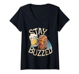 Womens Stay Buzzed Funny Cicada Beer Great Comeback Tour 2024 V-Neck T-Shirt