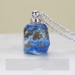 Stone Pendant Necklaces For Women,Silver Chain Ideas Perfume Essential Oil Bottle Natural Lapis Lazuli Stone Reiki Power Stone Pendant Jewelry Gifts Anniversary Birthday Gift For Her Wife Girls