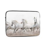 Laptop Case,10-17 Inch Laptop Sleeve Carrying Case Polyester Sleeve for Acer/Asus/Dell/Lenovo/MacBook Pro/HP/Samsung/Sony/Toshiba,Beautiful White Horses Running Over A White Background 17 inch