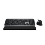 Logitech MX Keys S Combo for Mac, Wireless Keyboard and Mouse With Palm Rest, Backlit Keyboard, Fast Scroll Wireless Mouse, Bluetooth USB C for MacBook Pro, Macbook Air, iMac, iPad, QWERTY UK - Grey