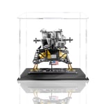 HYMAN Acrylic Display Box with Black Base for Apollo No.11 Lunar Module, Dustproof Display Box Compatible with Lego 10266(No Lego Kit), 26.4 x 24.4 x 23.5cm