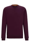 BOSS Mens Westart Cotton-terry relaxed-fit sweatshirt with logo patch Purple