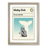 Big Box Art Book Cover Moby Dick Herman Melville Framed Wall Art Picture Print Ready to Hang, Oak A2 (62 x 45 cm)