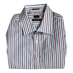 Paul Smith LONDON blue red stripe LS Shirt 17 / 43 Classic fit  p2p 23"