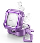 Dexnor Compatible with Samsung Galaxy Buds 2 Pro Case(2022)/Galaxy Buds 2 Case(2021)/ Galaxy Buds Live Case(2020)/ Galaxy Buds Pro Case(2021) Clear Hard PC & Silicone 360 Full Body Case- Purple