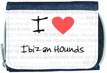 I Love Heart Ibizan Hounds Denim Wallet