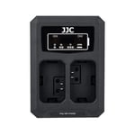 JJC Chargeur Double Batterie USB pour Appareils Photo Sony NEX, Alpha A6500 A6400 A6300 A6100 A6000 etc. Remplace Sony NP-FW50