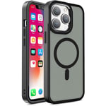 Coque magnétique avec MagSafe pour iPhone 15, trous pour lanière noirs