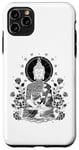 Coque pour iPhone 11 Pro Max Bouddha Floral Vintage Fleur Yoga Bouddhisme Yogi Bouddhiste